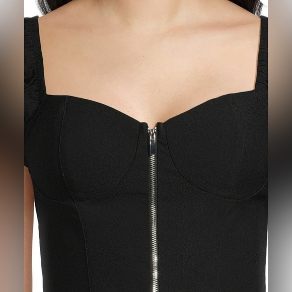 Madden Nyc Women's Front Zip Bra Cup Top black XS - Picture 3 of 3